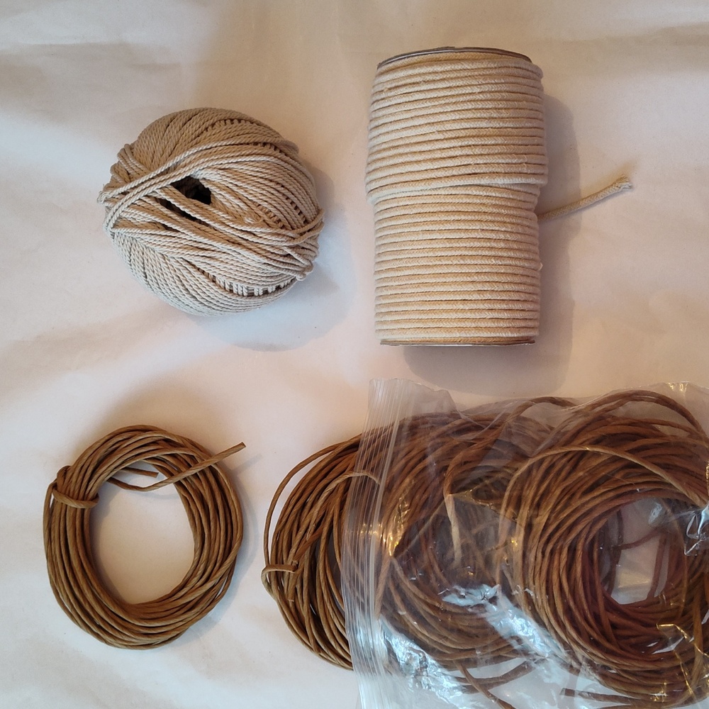 Bundled Lot Natural Cord Twine Macrame Cotton 32 Ply Cord Wreath Material